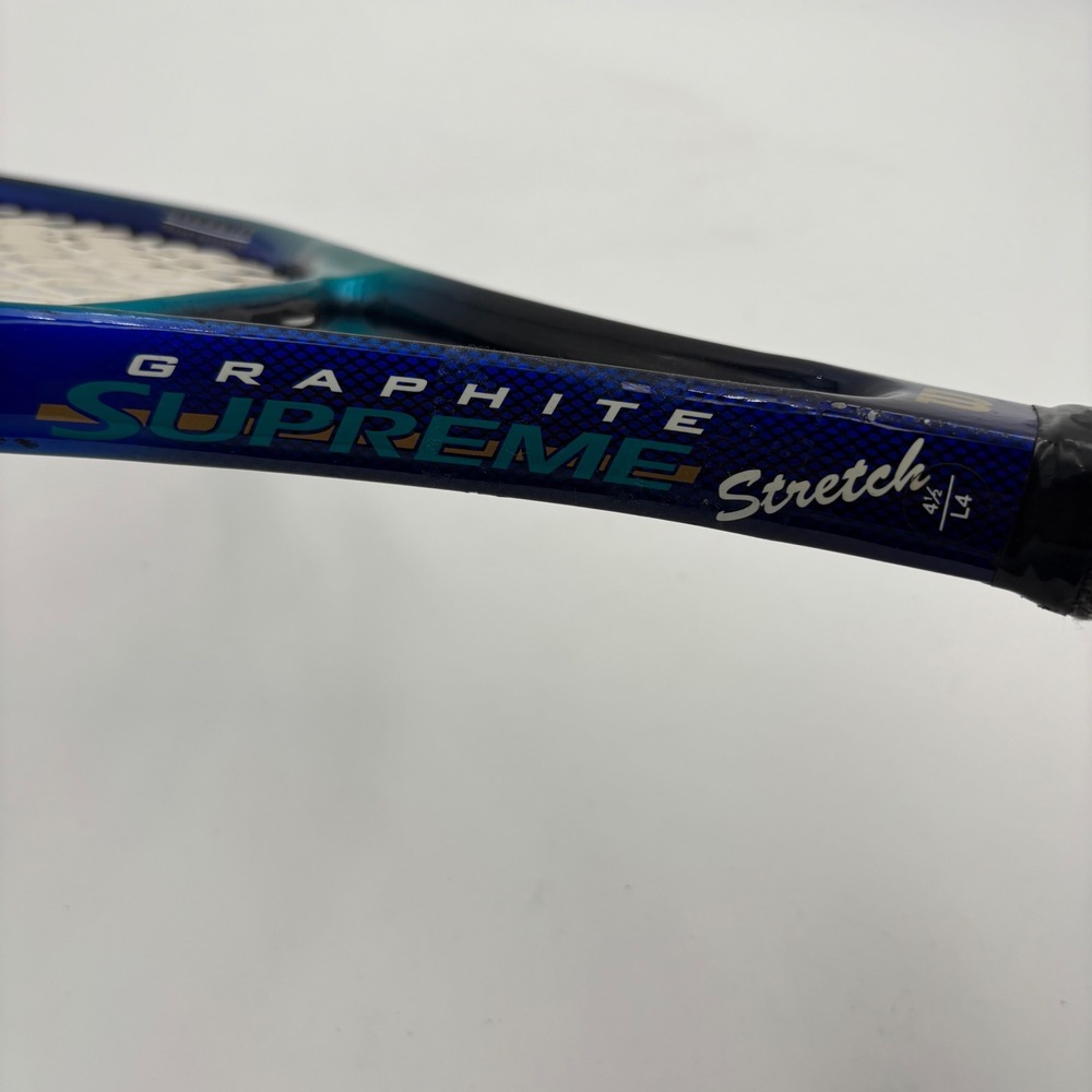 Wilson Graphite Supreme Stretch Tennis Racquet 4 1/2 Blue Good Oversize SPS - Picture 3 of 8